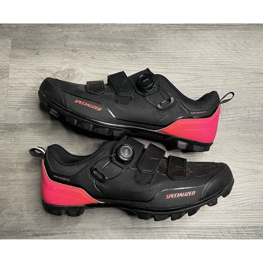 Specialized Comp Mens MTB Mountain Bike Shoes 11.5 EU 45 Black Pink 61119-3045